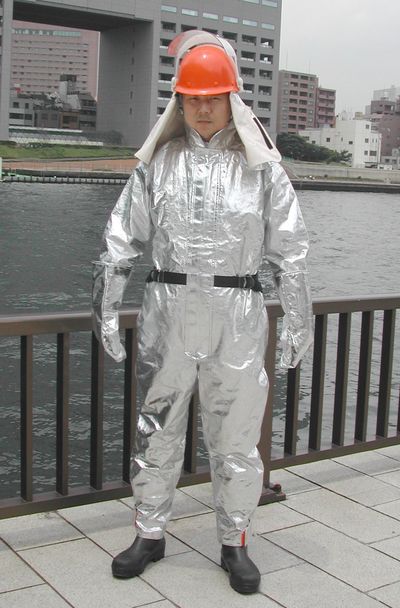 日本最級 バックティースショップ 店日本エンコン 全アルミ耐熱服 上衣