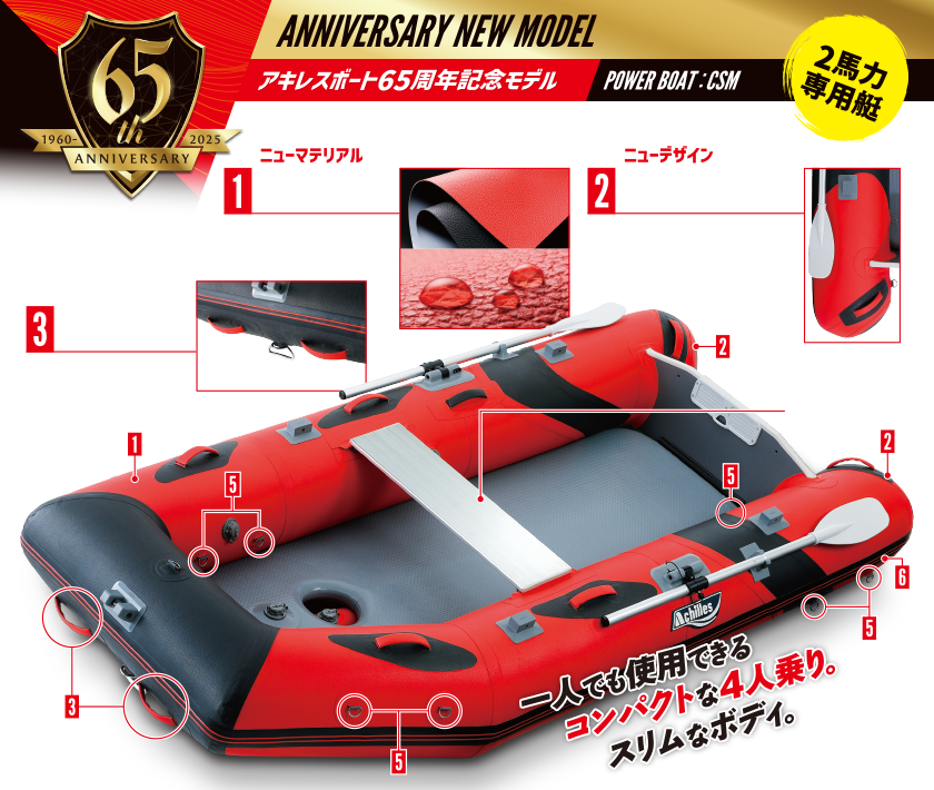 アキレスボート65周年の記念ボートです。